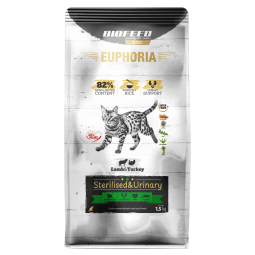 Karma dla kotów EUPHORIA Gluten Free Cat STERILISED & URINARY Indyk & Jagnięcina