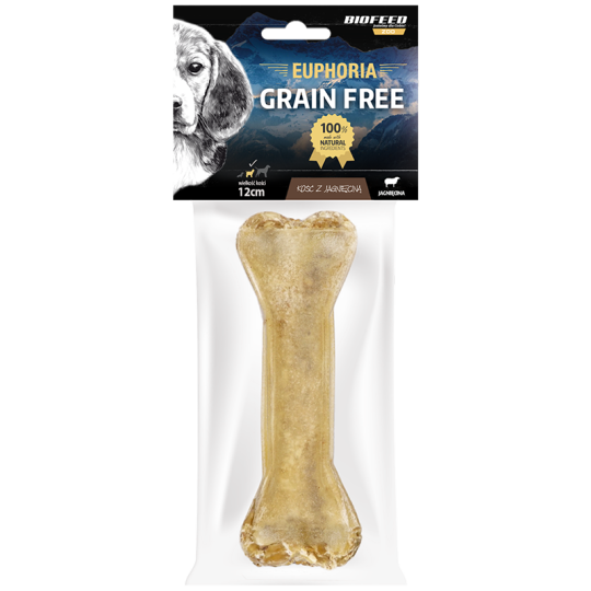 Kość dla psa z jagnięciną 12 cm