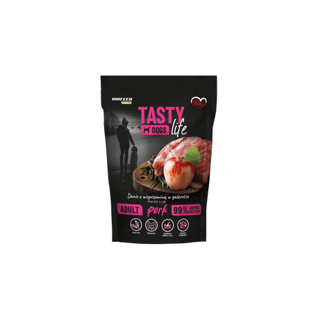 Mokra karma dla psów Tasty Dogs Life WIEPRZOWINA 90% - danie w galaretce (saszetka) 500 g