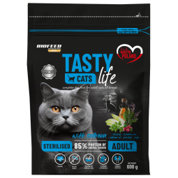 Karma dla kotów Tasty Cats Life STERILISED z łososiem