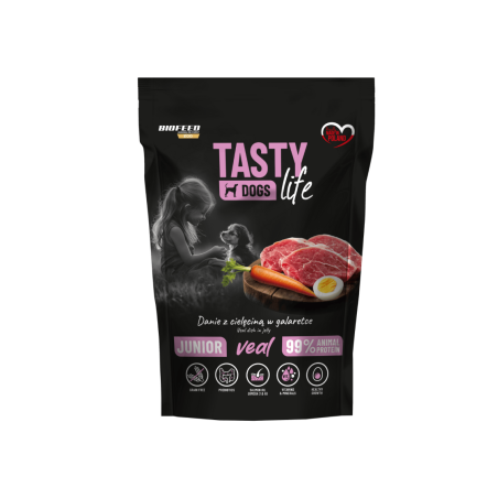 Mokra karma dla psów Tasty Dogs Life CIELĘCINA 90% - danie w galaretce (saszetka) 500 g