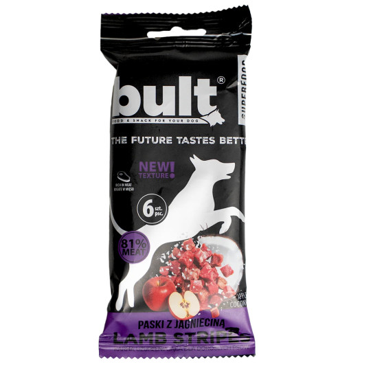 BULT Tasty Strips Superfoods przysmak dla psa paski jagnięcina 6 szt