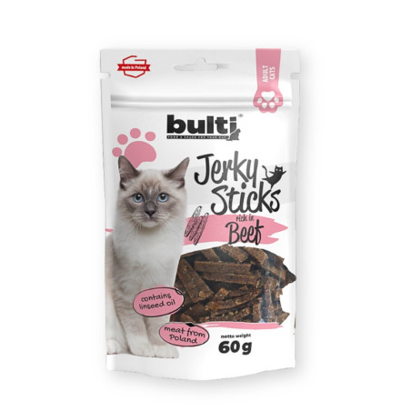 BULTI Jerky Sticks bogate w wołowinę dla kota 60g