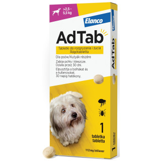 ADTAB Dog TABLETKA DLA PSA NA PCHŁY KLESZCZE 2,5 - 5,5 kg