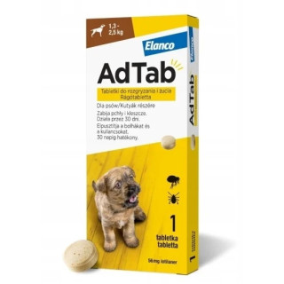 ADTAB Dog TABLETKA DLA PSA NA PCHŁY KLESZCZE 1,3 - 2,5 kg