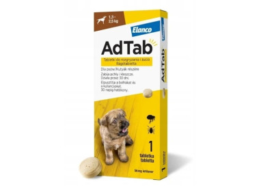 ADTAB Dog TABLETKA DLA PSA NA PCHŁY KLESZCZE 1,3 - 2,5 kg