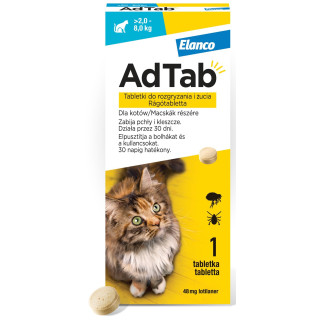 AdTab Tabletka na pchły i kleszcze dla kota (2,0-8,0 kg)