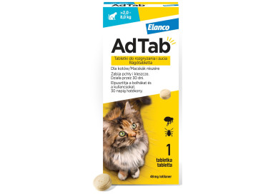 AdTab Tabletka na pchły i kleszcze dla kota (2,0-8,0 kg)