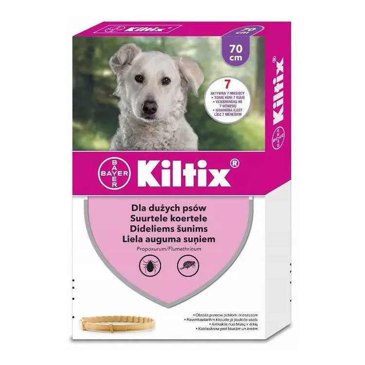 Bayer Kiltix Obroża na kleszcze i pchły dla psa dł. 70cm