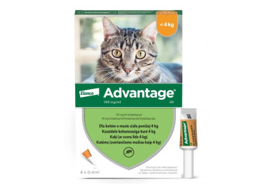 Krople na pchły ADVANTAGE Małe koty 4 x 0.4 ml