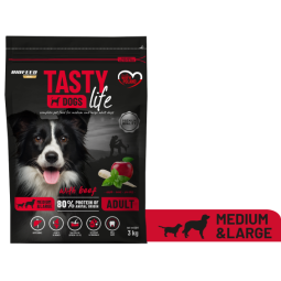 Karma dla psa Tasty Dogs Life z wołowiną (średnie i duże rasy)