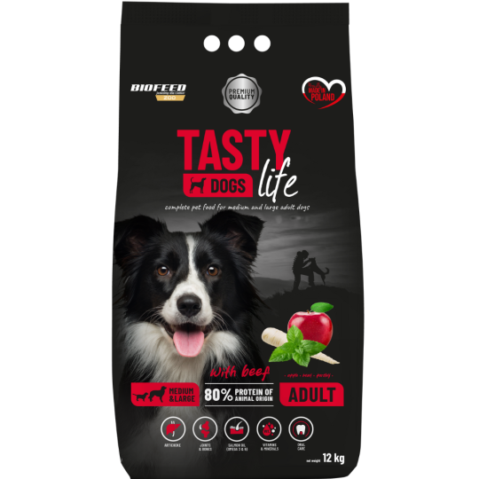 Karma dla psa Tasty Dogs Life z wołowiną (średnie i duże rasy)