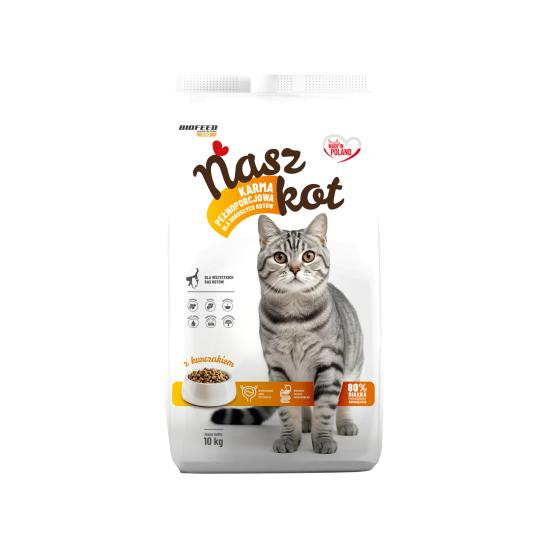 Sucha karma NASZ KOT z kurczakiem 10 kg