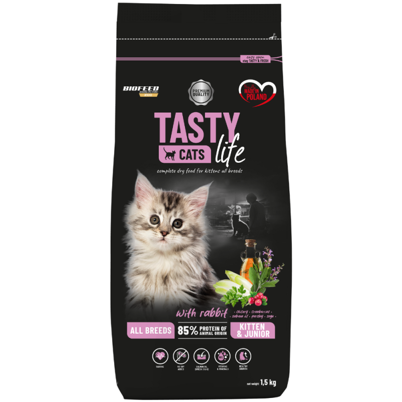 Karma dla kociąt Tasty Cats Life z królikiem