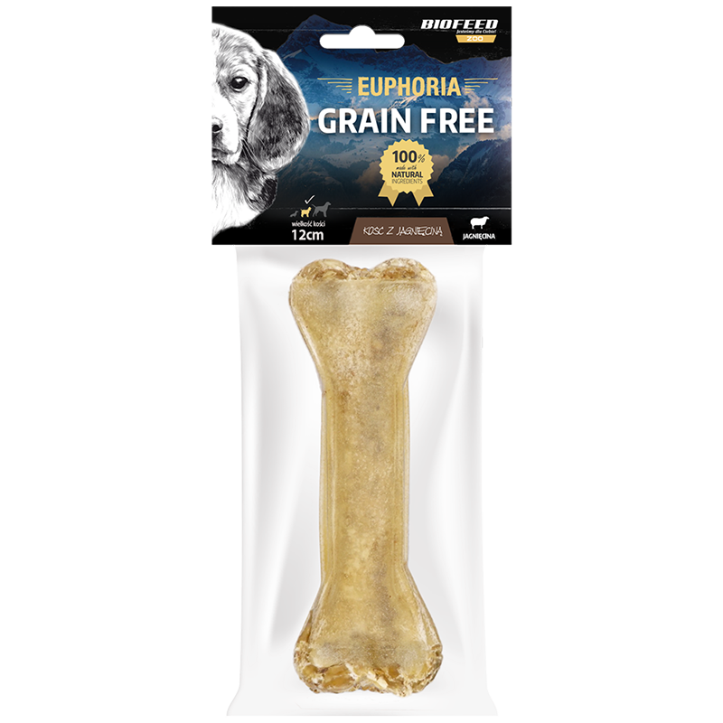 Kość dla psa z jagnięciną 12 cm