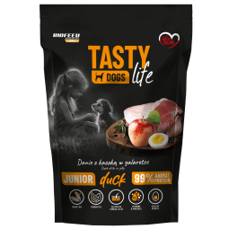 Mokra karma dla szczeniąt Tasty Dogs Life KACZKA 90% - danie w galaretce (saszetka) 500 g