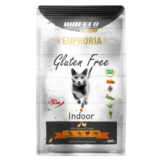 Karma dla kotów EUPHORIA Gluten Free Cat INDOOR Indyk & Gęś