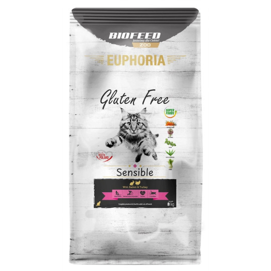 Karma dla kotów EUPHORIA Gluten Free Cat SENSIBLE Indyk & Królik