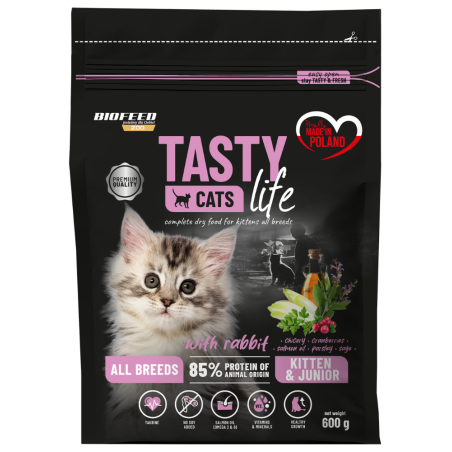 Karma dla kociąt Tasty Cats Life z królikiem