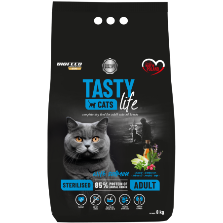 Karma dla kotów Tasty Cats Life STERILISED z łososiem