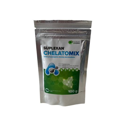 Suplexan CHELATOMIX -  poprawia kondycję, jakość skóry i piór, korzystnie wpływa na masę ciała