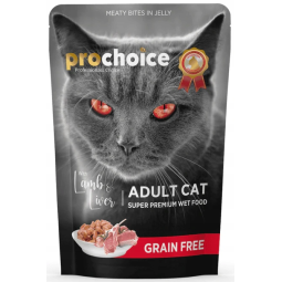 ProChoice Adult Cat Lamb & Liver - Mokra karma dla kota w saszetkach jagnięcina i wątróbka w galarecie 85 g