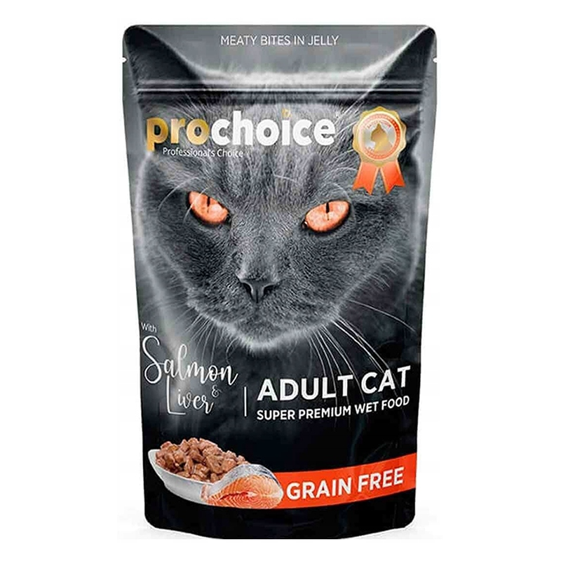 ProChoice Adult Cat Salmon - Mokra karma dla kotów w saszetkach z łososiem i wątróbką w galarecie 85g