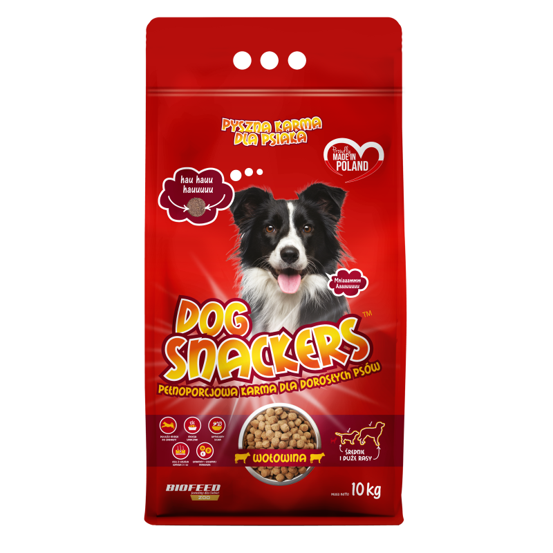 Karma dla psa Dog Snackers z wołowiną (średnie i duże rasy)