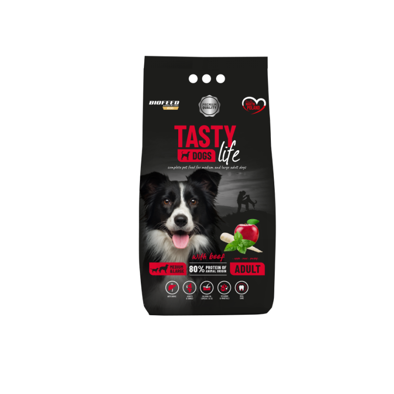 Karma dla psa Tasty Dogs Life z wołowiną (średnie i duże rasy)