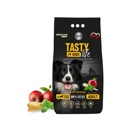 Karma dla psa Tasty Dogs Life z kurczakiem  (średnie i duże rasy)