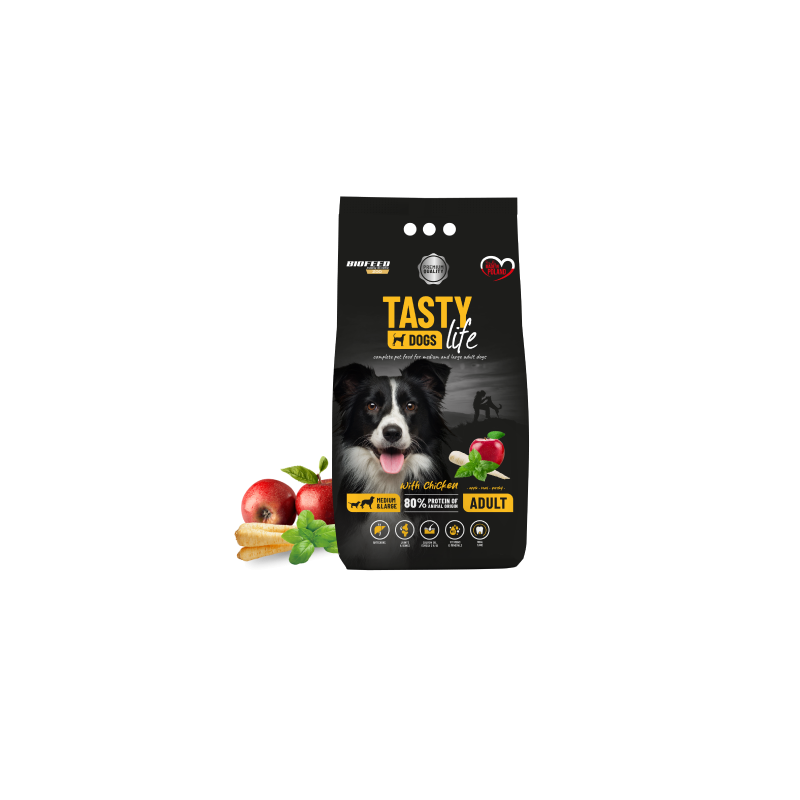 Karma dla psa Tasty Dogs Life z kurczakiem  (średnie i duże rasy)