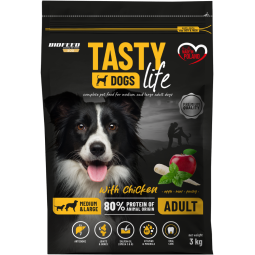 Karma dla psa Tasty Dogs Life z kurczakiem  (średnie i duże rasy)